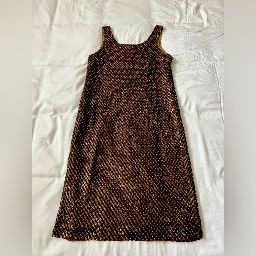 Caramelo Italian bronze beaded cocktail dress - size 42